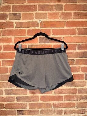 Under Armour Women's Gray Athletic Shorts with Black Trim